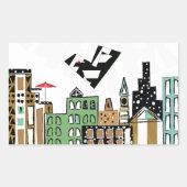 LOVE BIRD IN THE CITY  長方形シール (正面)