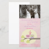 Love Bird Owls Thank You's Photo 結婚 Card サンキューカード (正面/裏面)