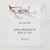 Love Birdsさくらんぼ花が日曜保存 案内ポストカード (正面)