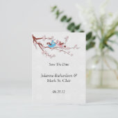 Love Birdsさくらんぼ花が日曜保存 案内ポストカード (スタンド正面)