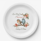 Love Birdsウェディングレセプション ペーパープレート (正面)