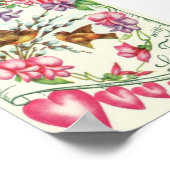 Love Birdsヴィンテージバレンタインデーのポスター ポスター (角)