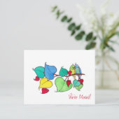 Love Birds引っ越しました新住所のお知らせ ポストカード (スタンド正面)