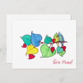 Love Birds引っ越しました新住所のお知らせ ポストカード (正面/裏面)