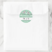 Love Birds 結婚's Monogramステッカー ラウンドシール (バッグ)