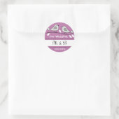 Love Birds 結婚's Monogramステッカー ラウンドシール (バッグ)