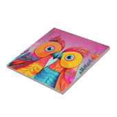 LOVE BIRDS 結婚's PARROT ART CERAMIC Tile タイル (側面)