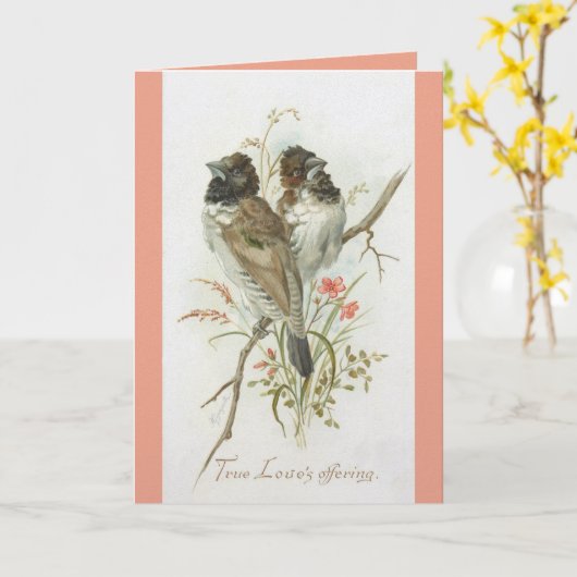 Love Birds Anniversary Greeting Card カード (黄色い花)
