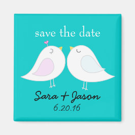 Love Birds Aqua Save the Date Magnet マグネット