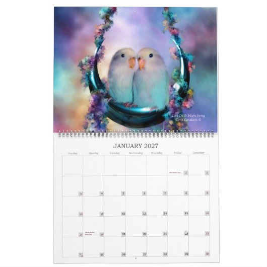 Love Birds Art Calendar 2012 カレンダー (1月 2027)