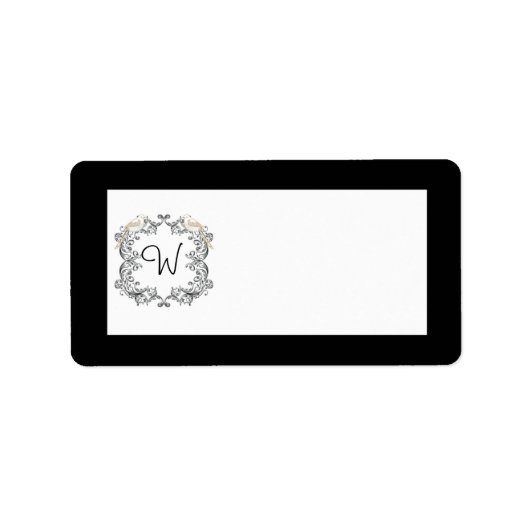 Love Birds Black/Whiteのメー結婚リングラベル ラベル (正面)