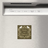 Love Birds Brown/Creme's 結婚 Magnet マグネット (インサイチュ (食洗機))