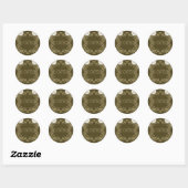 Love Birds Brown/Creme's Envelope 結婚ステッカー ラウンドシール (シート)