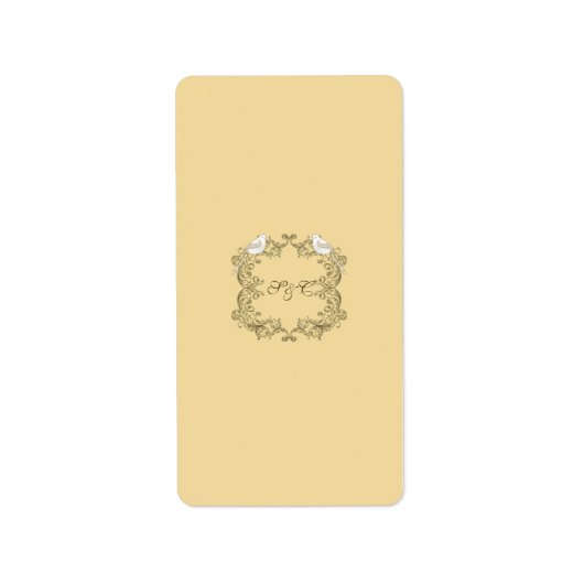 Love Birds Brown/Tan's 結婚 Candy Wrapper ラベル (正面)