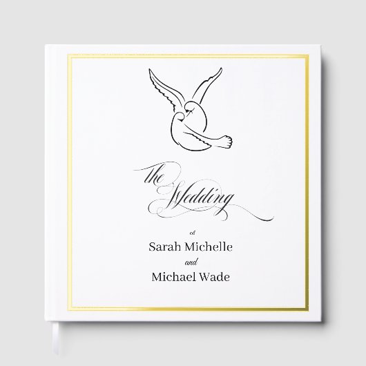 Love Birds Calligraphy Wedding ゲストブック (正面)