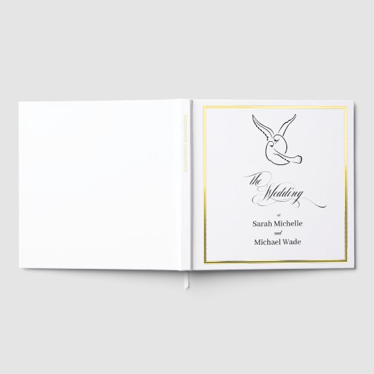 Love Birds Calligraphy Wedding ゲストブック (全面)