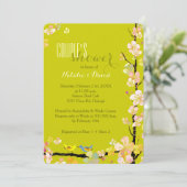 Love Birds Chartreuseフローラカップルのシャワー 招待状 (スタンド正面)