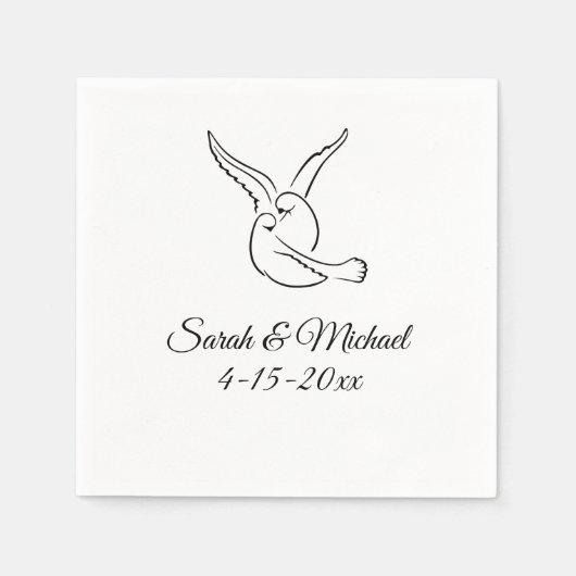 Love Birds Cocktail Napkins スタンダードカクテルナプキン (正面)