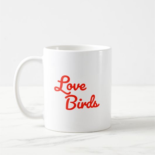 Love Birds Cute Couple コーヒーマグカップ (左)