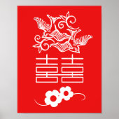 Love Birds - Double Happiness - Feng Shui Wall Art ポスター (正面)