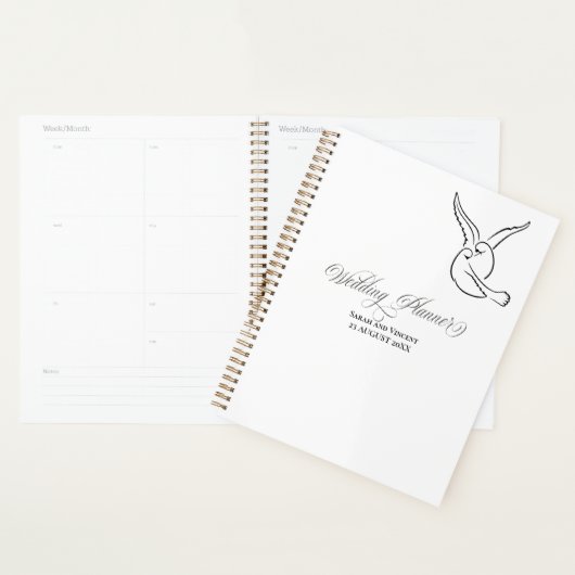 Love Birds Elegant Calligraphy Wedding プランナー手帳 (ディスプレー)