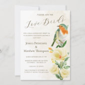 Love Birds Elopementパーティーフォトウェディングレセプション 招待状 (正面)