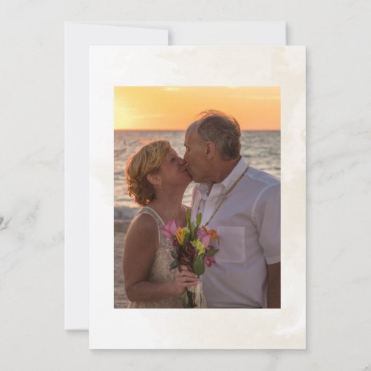 Love Birds Elopementパーティーフォトウェディングレセプション 招待状 (裏面)