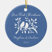 Love Birds First Christmas Ornament セラミックオーナメント (正面)