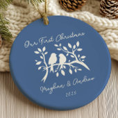 Love Birds First Christmas Ornament セラミックオーナメント