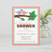 Love Birds on a Branch -ブライダルシャワー招待状 招待状 (スタンド正面)