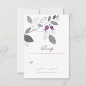 Love Birds on a Branch Wedding RSVP (正面)