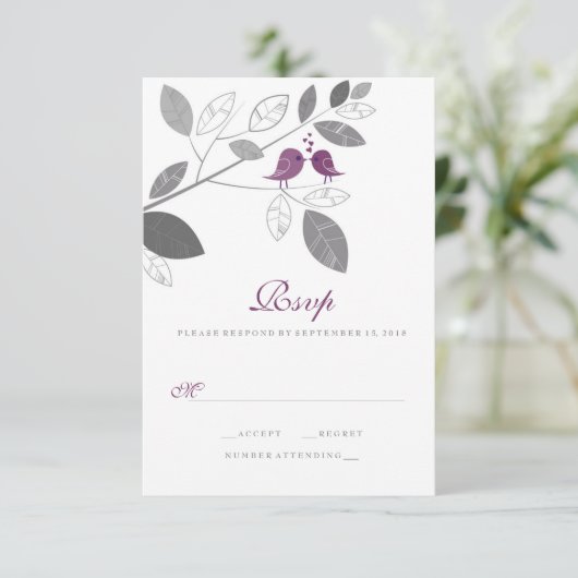 Love Birds on a Branch Wedding RSVP (スタンド正面)