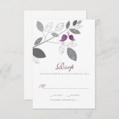 Love Birds on a Branch Wedding RSVP (正面/裏面)