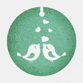 Love Birds on Green メタルオーナメント (裏面)