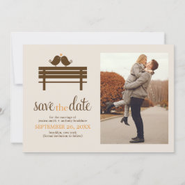 Love Birds on Park Bench 結婚's セーブザデート