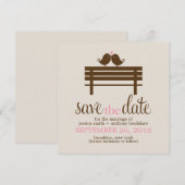 Love Birds on Park Bench 結婚's セーブザデート (正面/裏面)