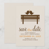 Love Birds on Park Bench 結婚's セーブザデート (正面/裏面)