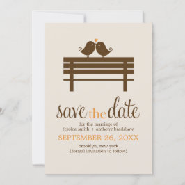 Love Birds on Park Bench 結婚's セーブザデート