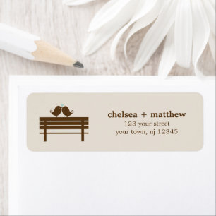 Love Birds on Park Bench 結婚's ラベル