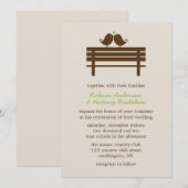 Love Birds on Park Bench 結婚's 招待状 (正面/裏面)