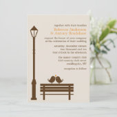 Love Birds on Park Bench 結婚's 招待状 (スタンド正面)