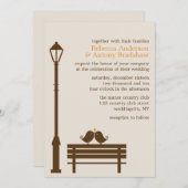 Love Birds on Park Bench 結婚's 招待状 (正面/裏面)