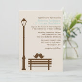 Love Birds on Park Bench 結婚's 招待状 (スタンド正面)