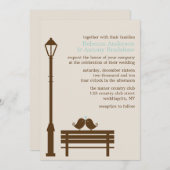 Love Birds on Park Bench 結婚's 招待状 (正面/裏面)