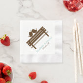 Love Birds on Park Bench {mint} 縁ありカクテルナプキン (インサイチュ)