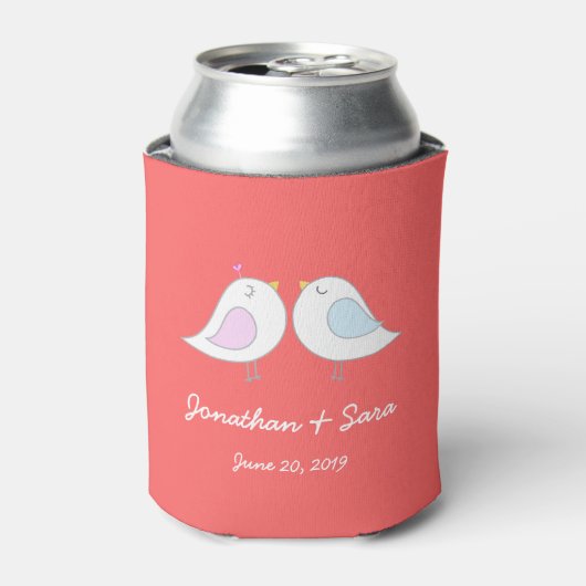 Love Birds on Pink, 結婚s 缶クーラー (缶正面)