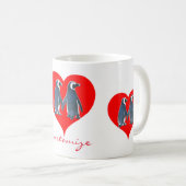 Love Birds Penguinカップル赤いハートThunder_Cove コーヒーマグカップ (正面右)