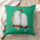 Love Birds Romantic Couple Decorative クッション (ブランケット)