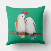 Love Birds Romantic Couple Decorative クッション (裏面)