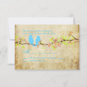 LOVE BIRDS、RSVPs/DIYカラー 出欠カード (裏面)